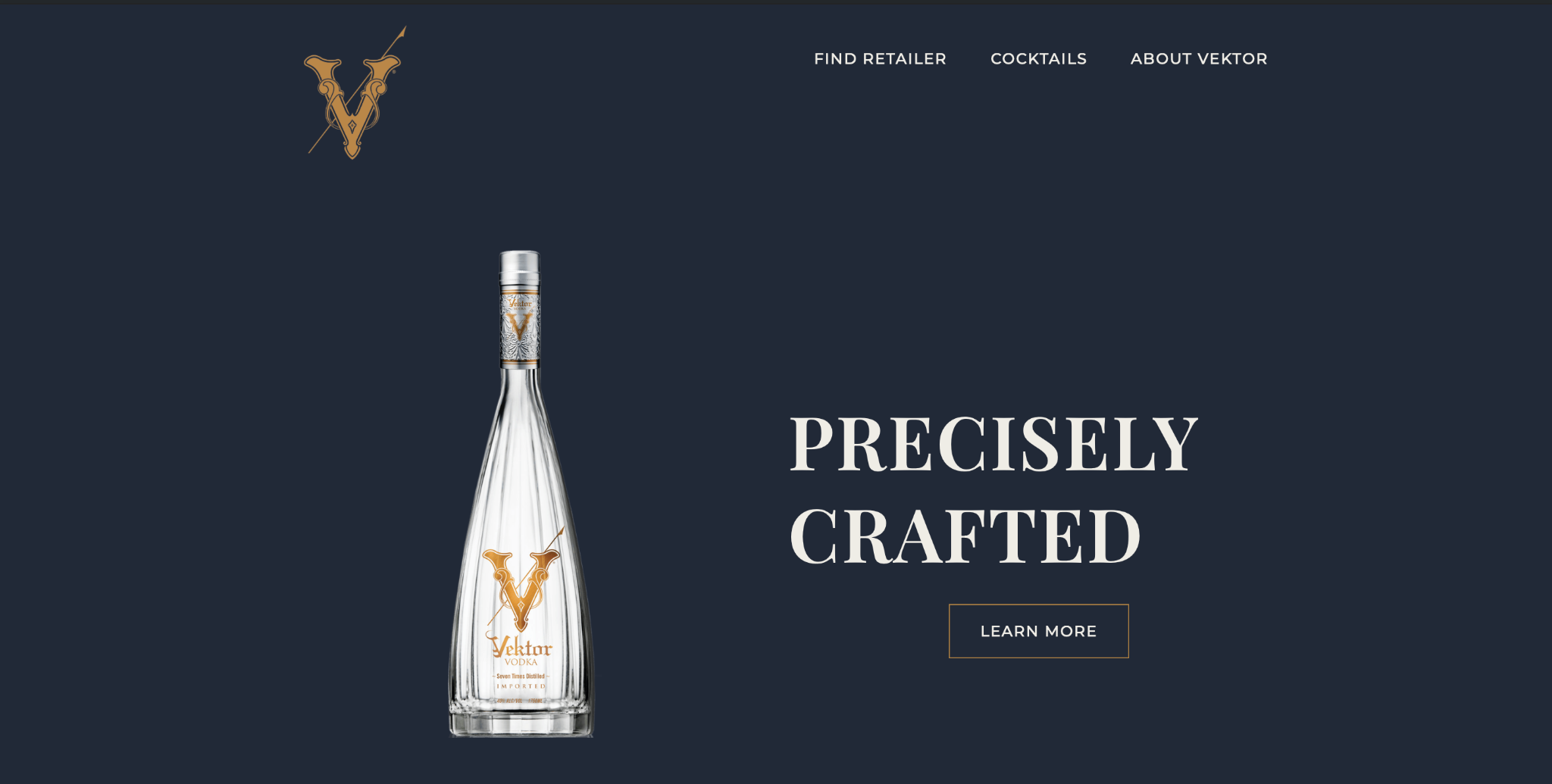 Vektor Vodka homepage designed by JoJo Maestas